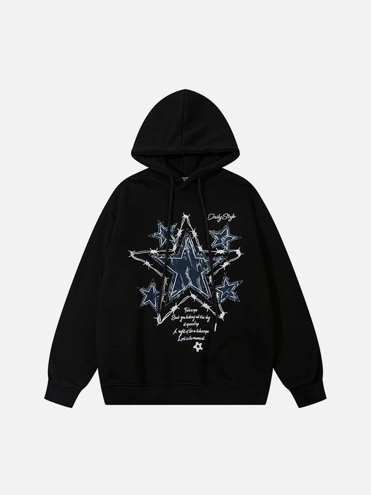 Aelfric Eden Applique Embroidery Star Hoodie Product Image