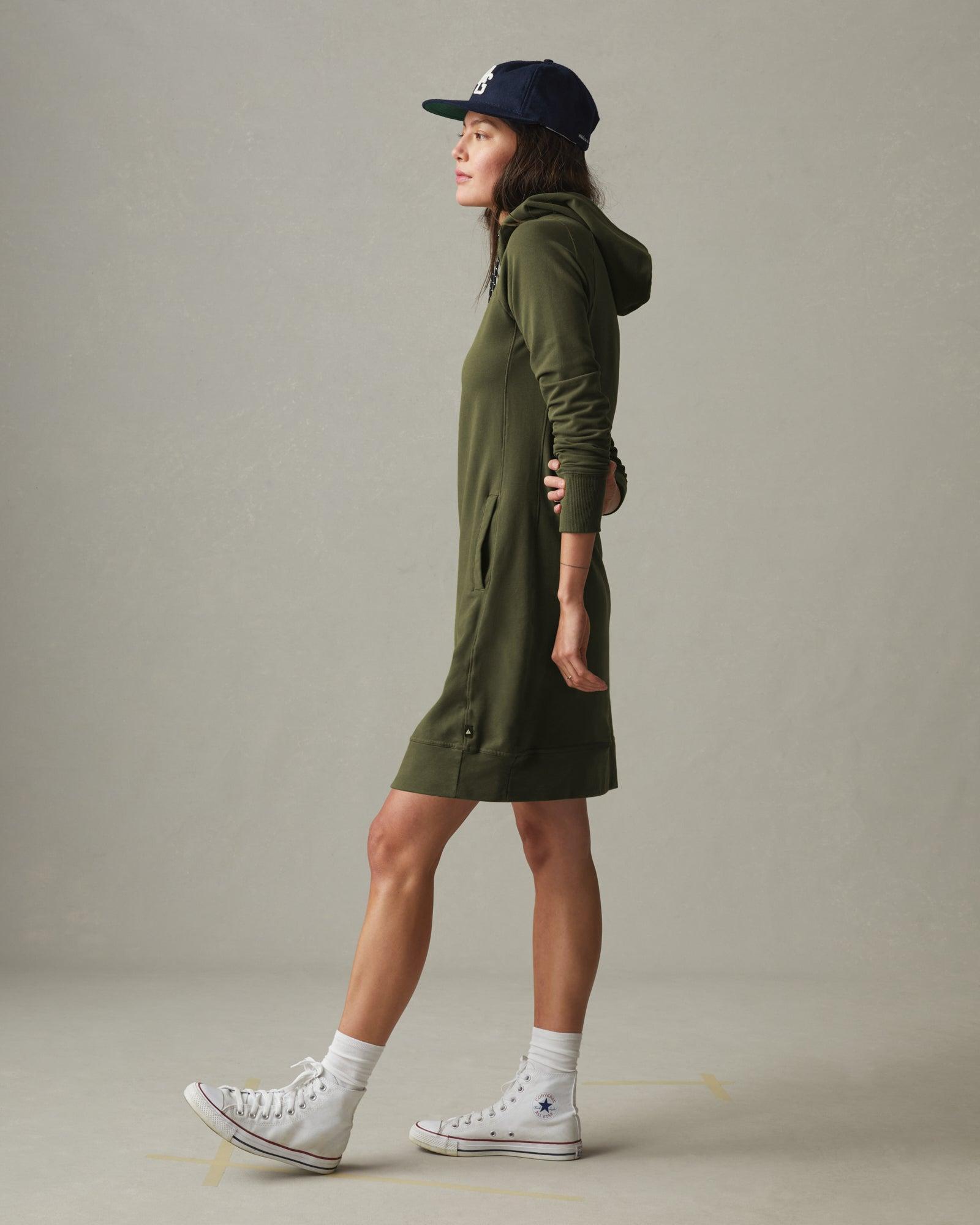 Women's Hoodie Dress - Moss Female Product Image