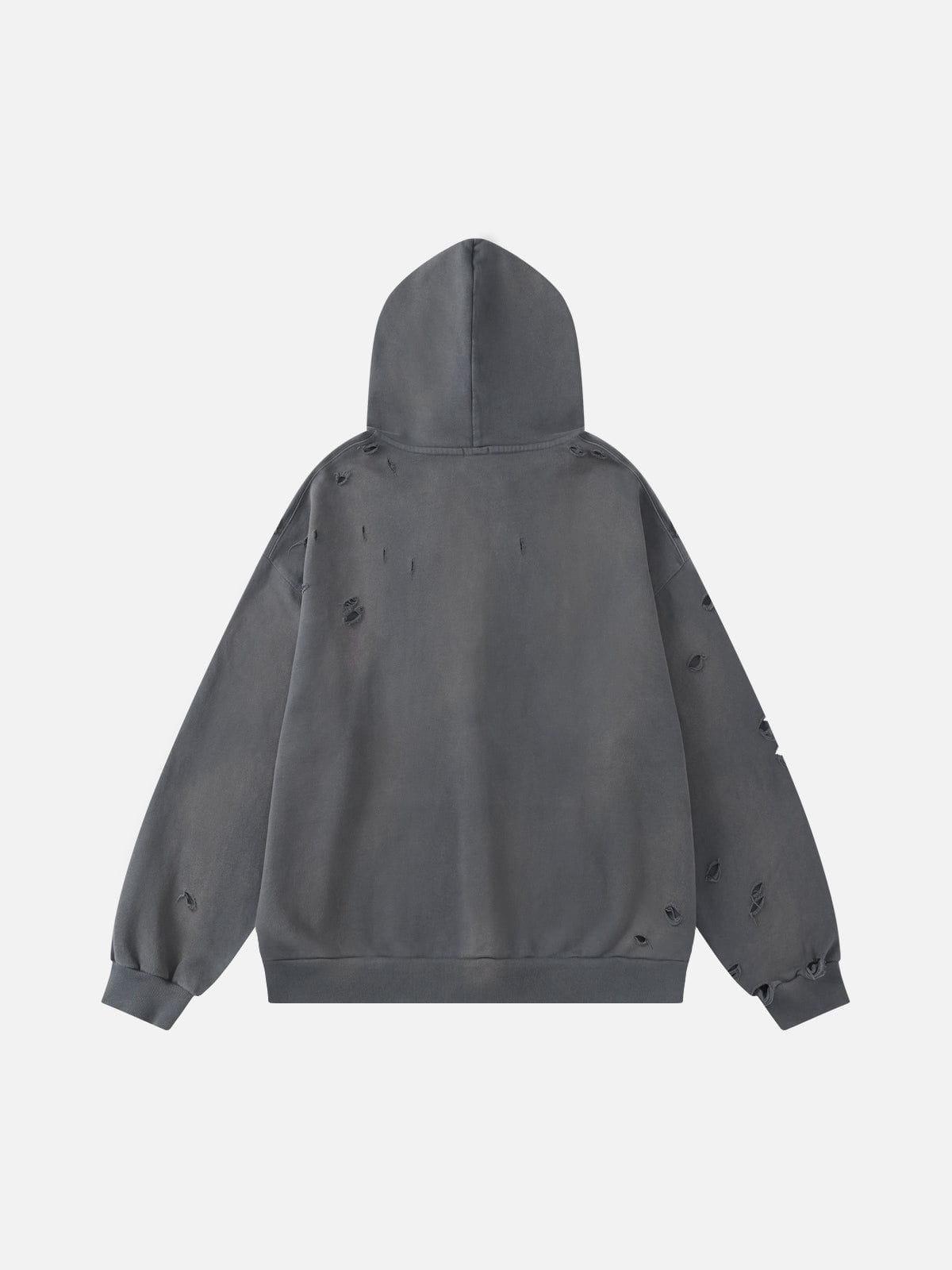 Aelfric Eden Distressed Zip Up Hoodie Product Image