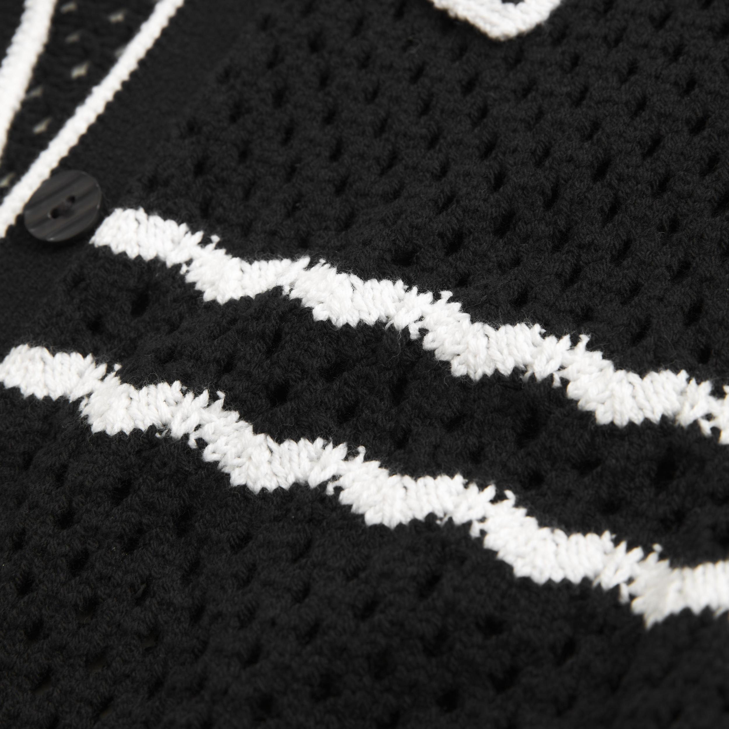 Crochet-Style Button-Up Polo Product Image