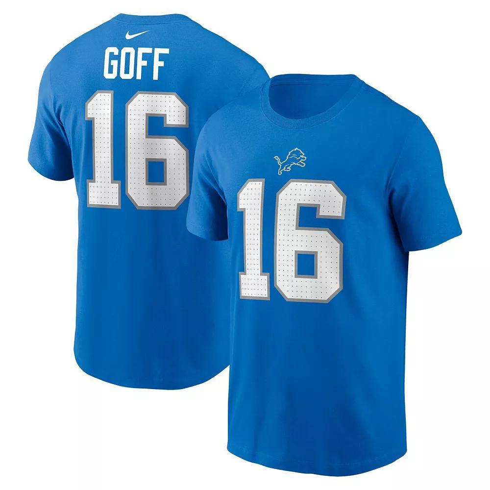 Men's Nike Jared Goff Blue Detroit Lions Name & Number T-Shirt, Size: XL Product Image