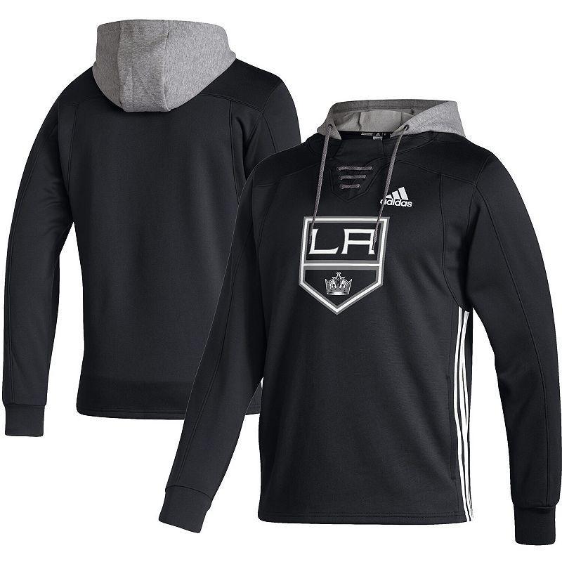 Mens adidas Black Los Angeles Kings Skate Lace AEROREADY Pullover Hoodie Product Image