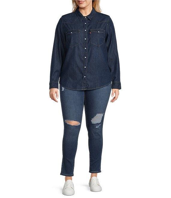 Levi's Plus Size 721 High Rise Destructed Skinny Jeans Product Image
