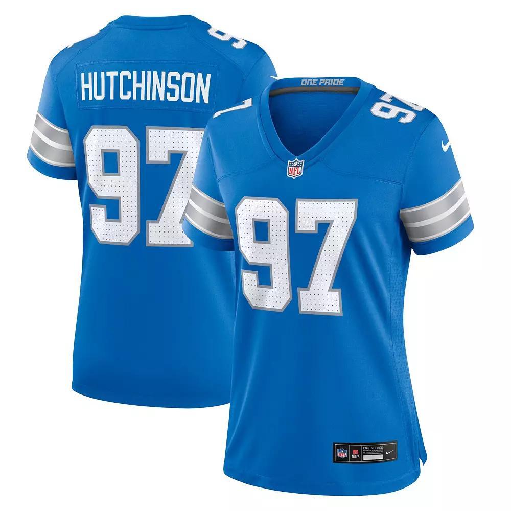 Women's Nike Aidan Hutchinson Blue Detroit Lions Game Jersey, Size: XL Product Image