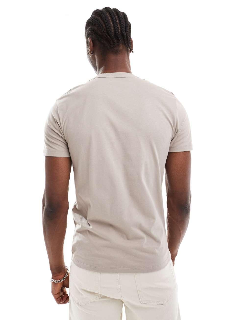 AllSaints Brace brushed cotton T-shirt in beige Product Image