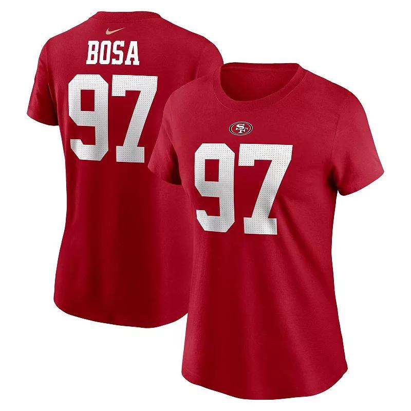 Women's Nike Nick Bosa Scarlet San Francisco 49ers Player Name & Number T-Shirt, Size: 2XL, Red Product Image