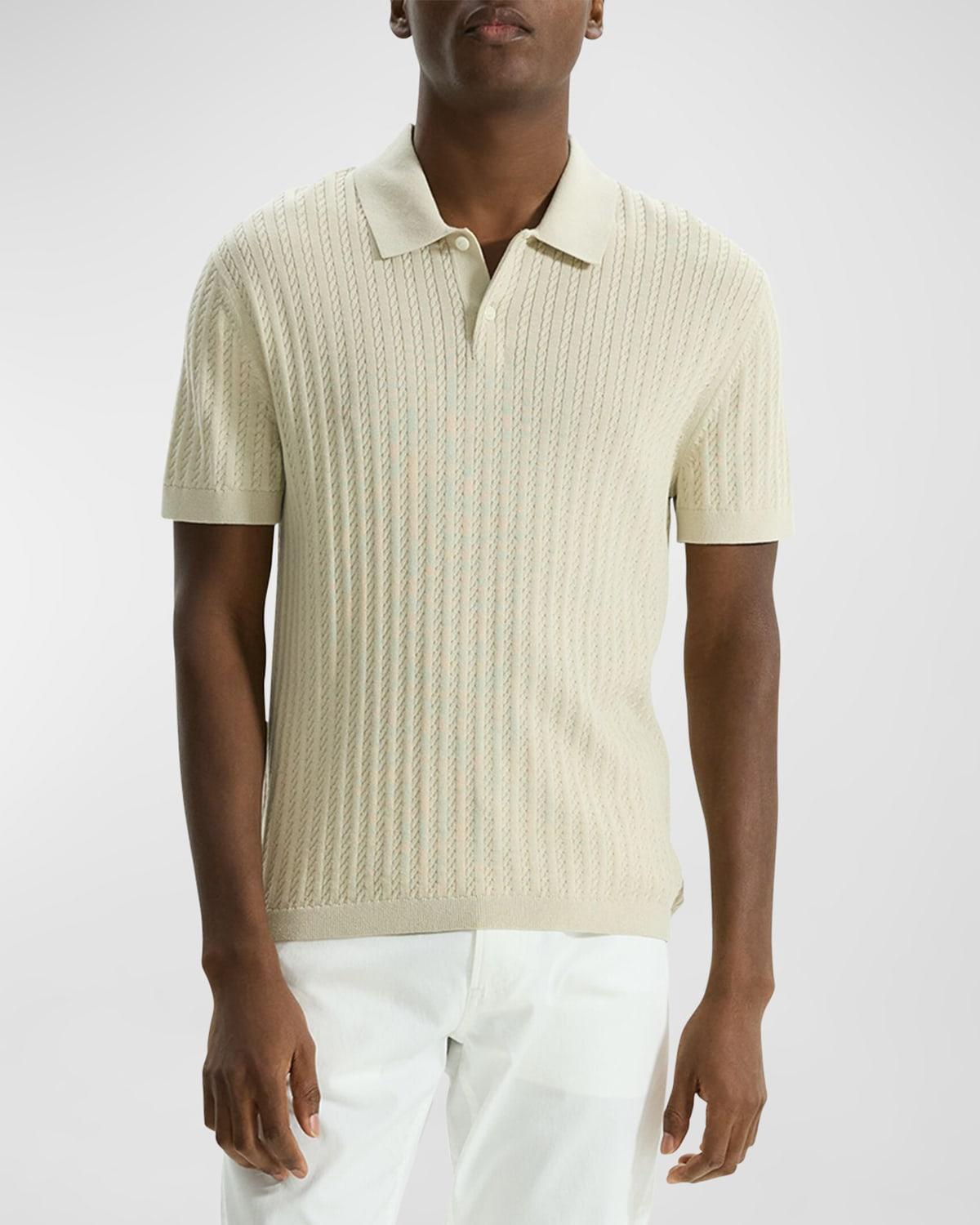 Men's Cable-Knit Polo Sweater Product Image