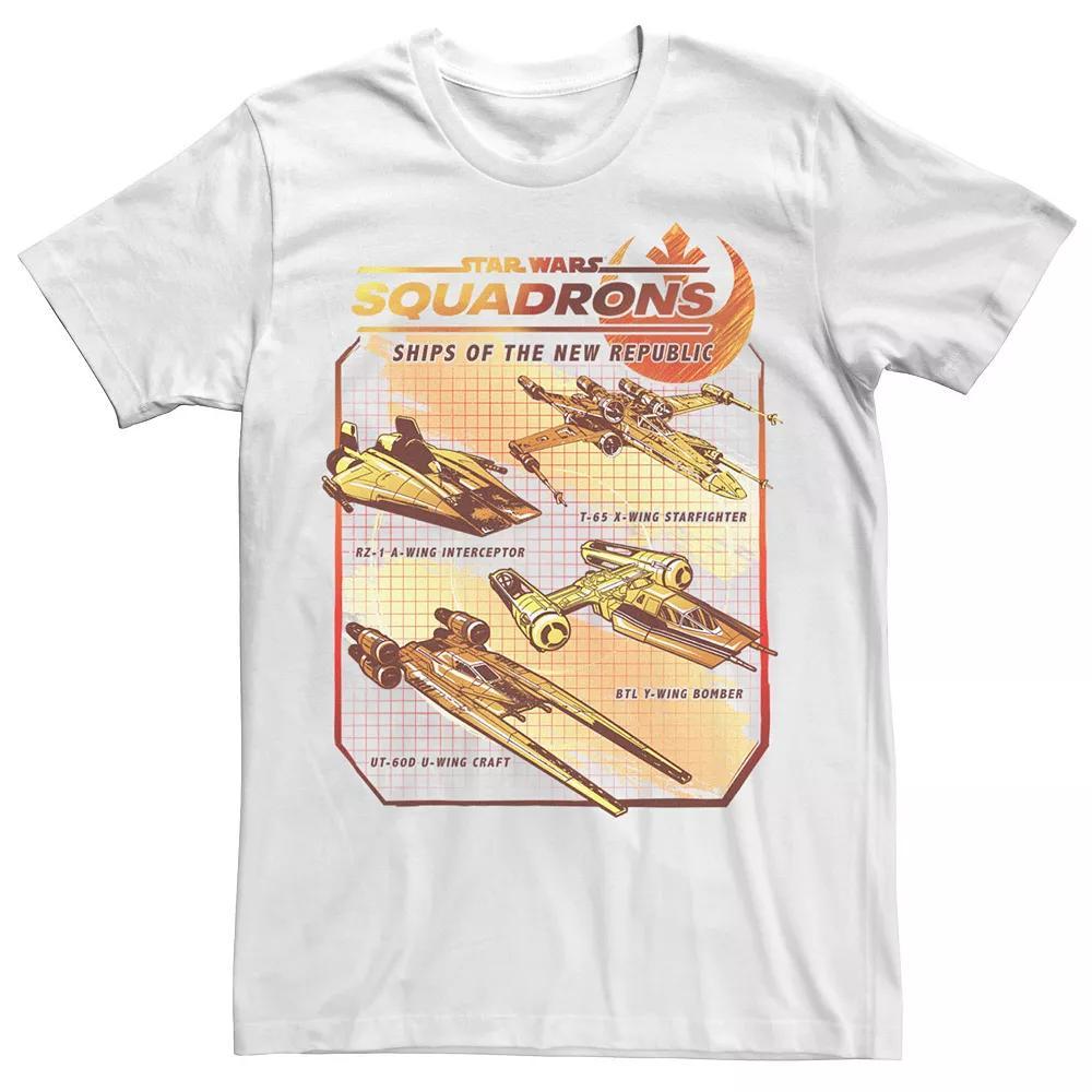 Men's Star Wars: Squadrons Ships Of The New Republic Tee, Size: Small, White Product Image