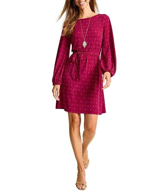 Tommy Bahama Diamond Cay Carmela Boat Neck Long Balloon Sleeve Knee Length Dress Product Image