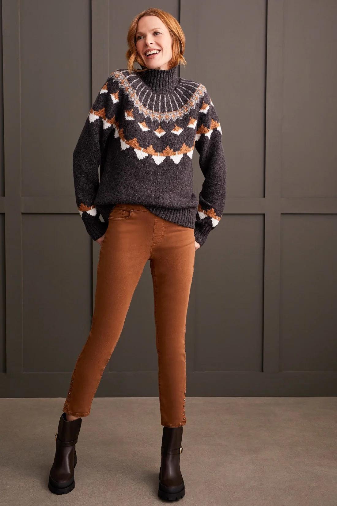 Mock Neck Intarsia Sweater Product Image