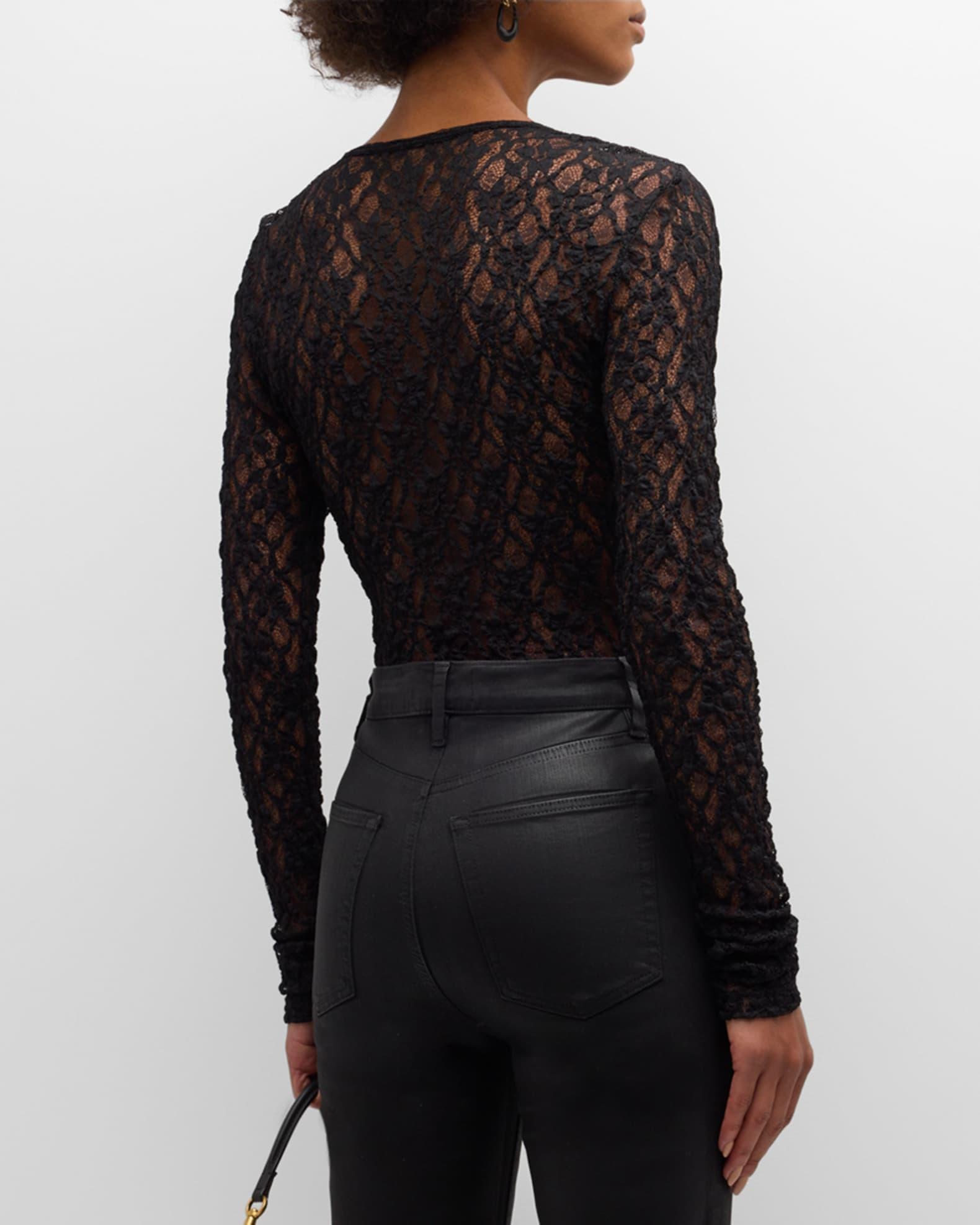 Crewneck Mesh Lace Tee Product Image