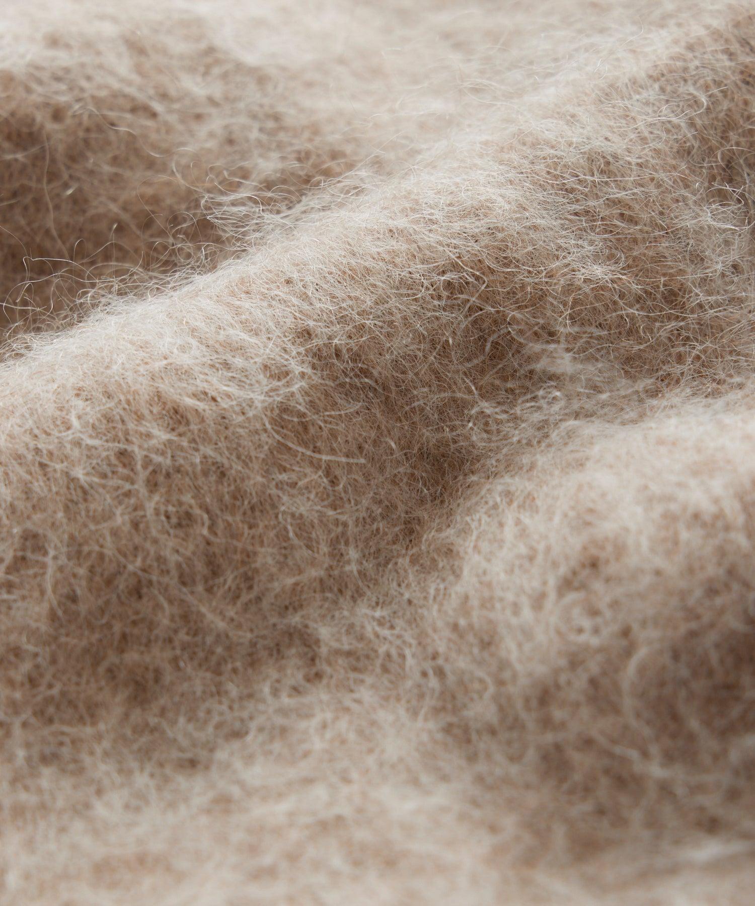 Over-Brushed Mohair Sweater Jacket in Sand Stone Product Image