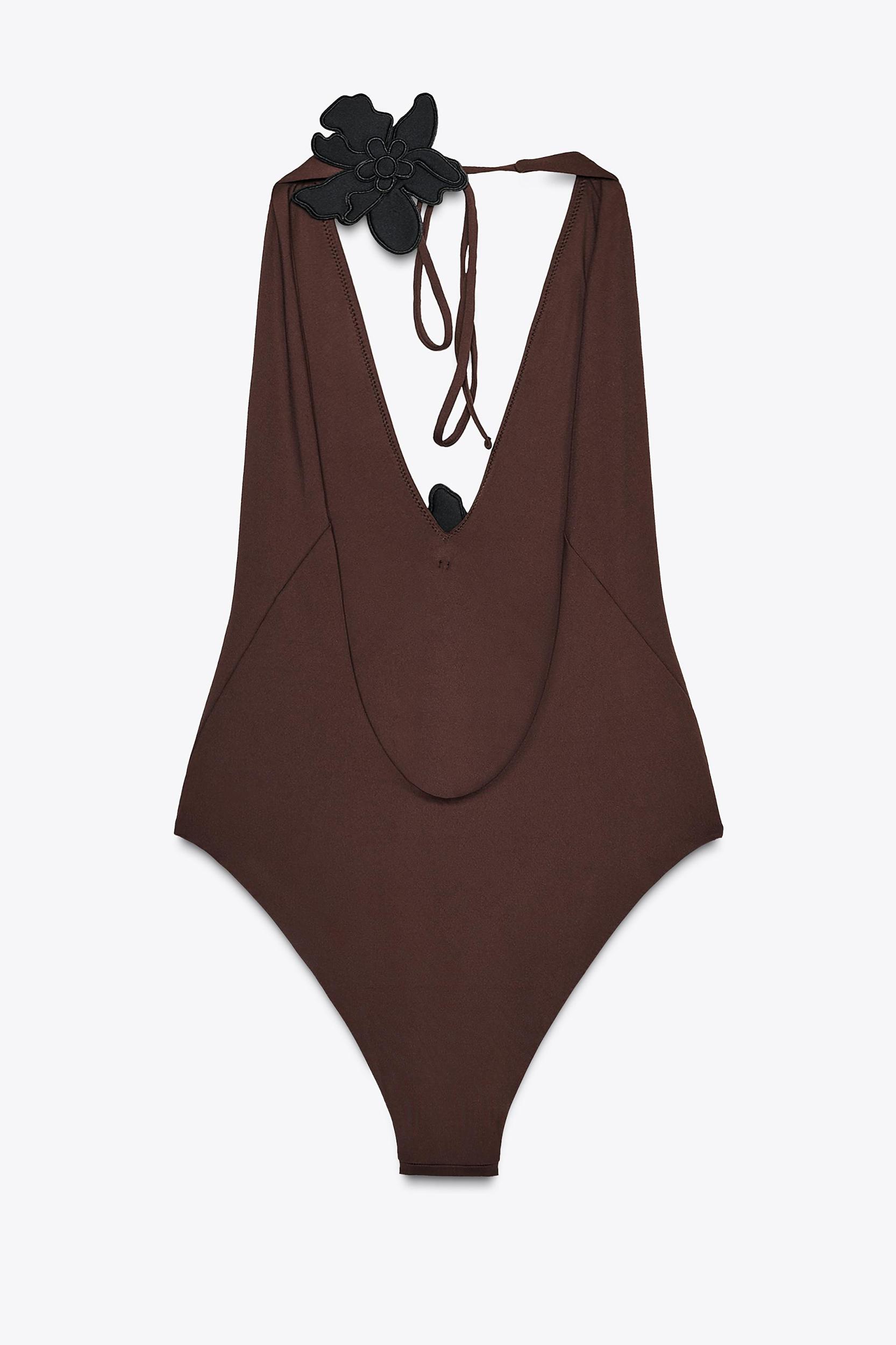 FLORAL HALTER SWIMSUIT Product Image