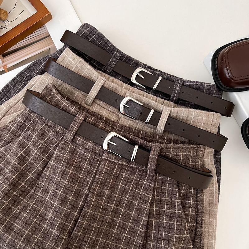 High Waist Plaid Shorts Product Image