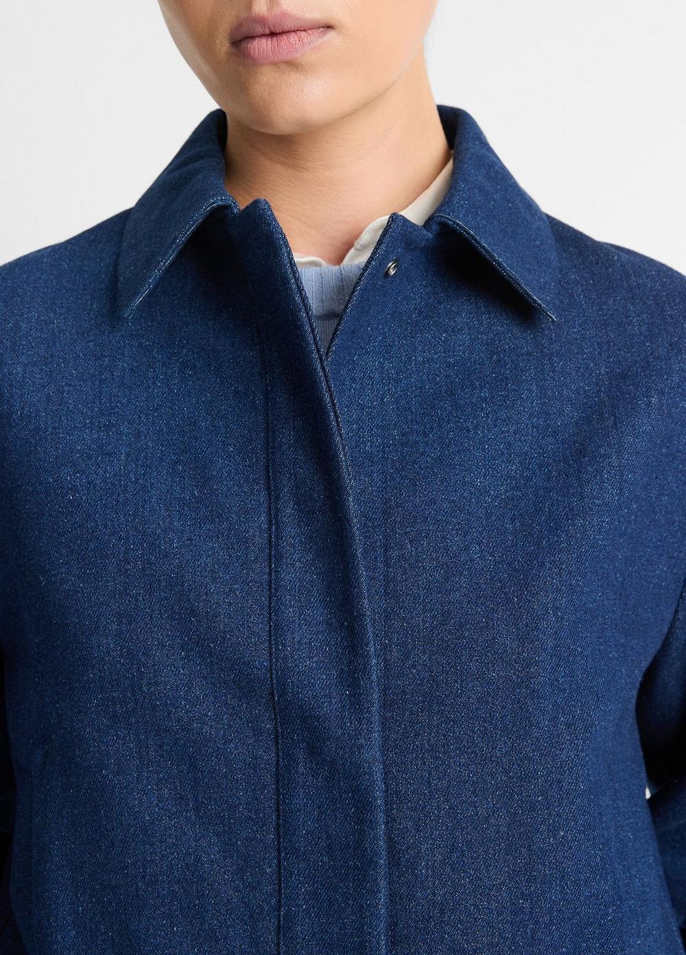 Womens Polished Italian Indigo Cotton Jacket, Indigo, Size XL Vince Product Image