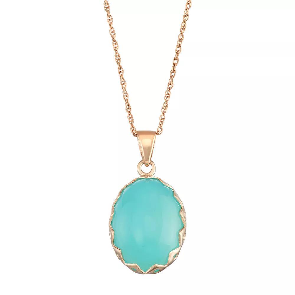 Jewelexcess Sterling Silver Blue Chalcedony Cabochon Necklace, Women's, Size: 18" Product Image