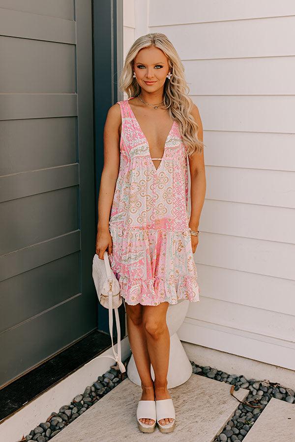 Chic and Serene Floral Mini Dress Product Image