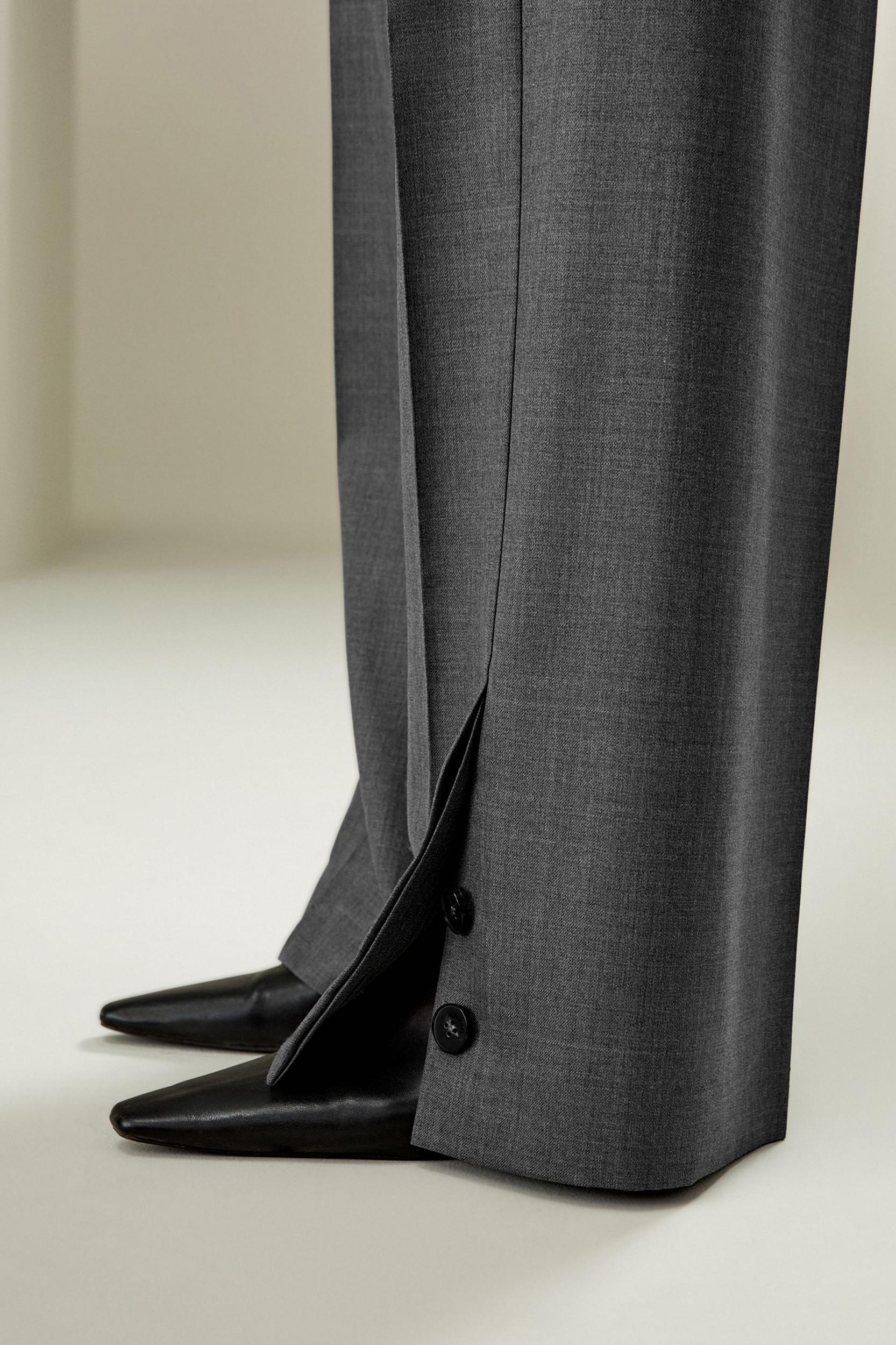 Wool Silk Blend Straight Pants Product Image