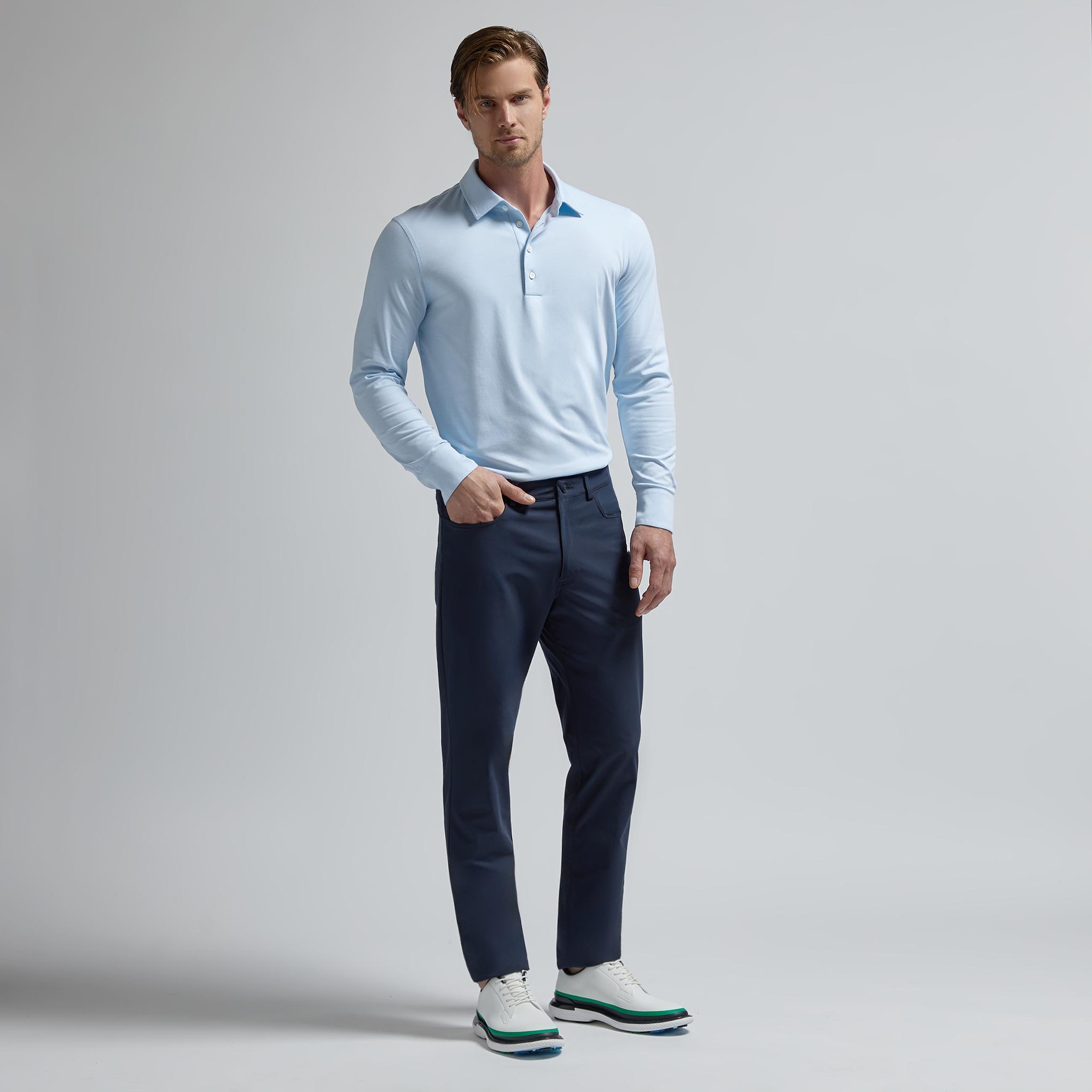 LUXE COTTON BLEND LONG SLEEVE POLO Product Image