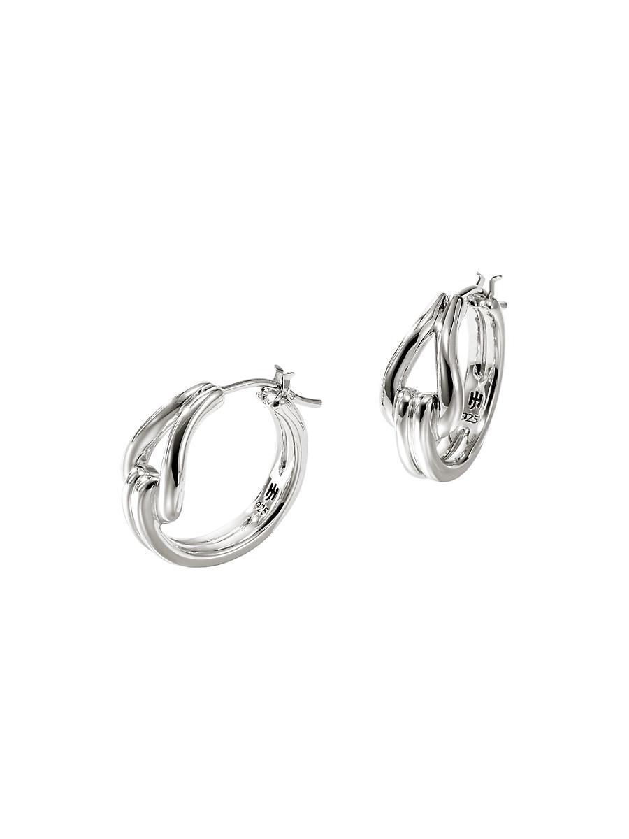 Womens Surf Surf Small Sterling Silver Hoop Earrings Product Image