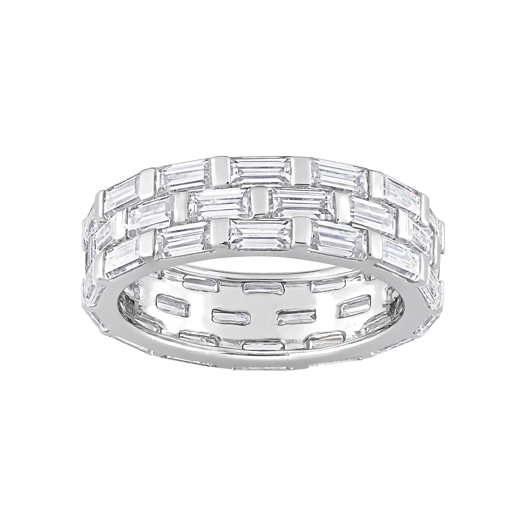 Stella Grace Sterling Silver 4 5/8 Carat T.W. Lab-Created Moissanite Triple Band Ring, Women's, Size: 7 Product Image