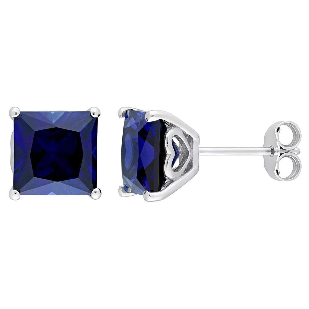 Stella Grace Sterling Silver & Gemstone Stud Earrings, Womens, Created Blue Blue Product Image
