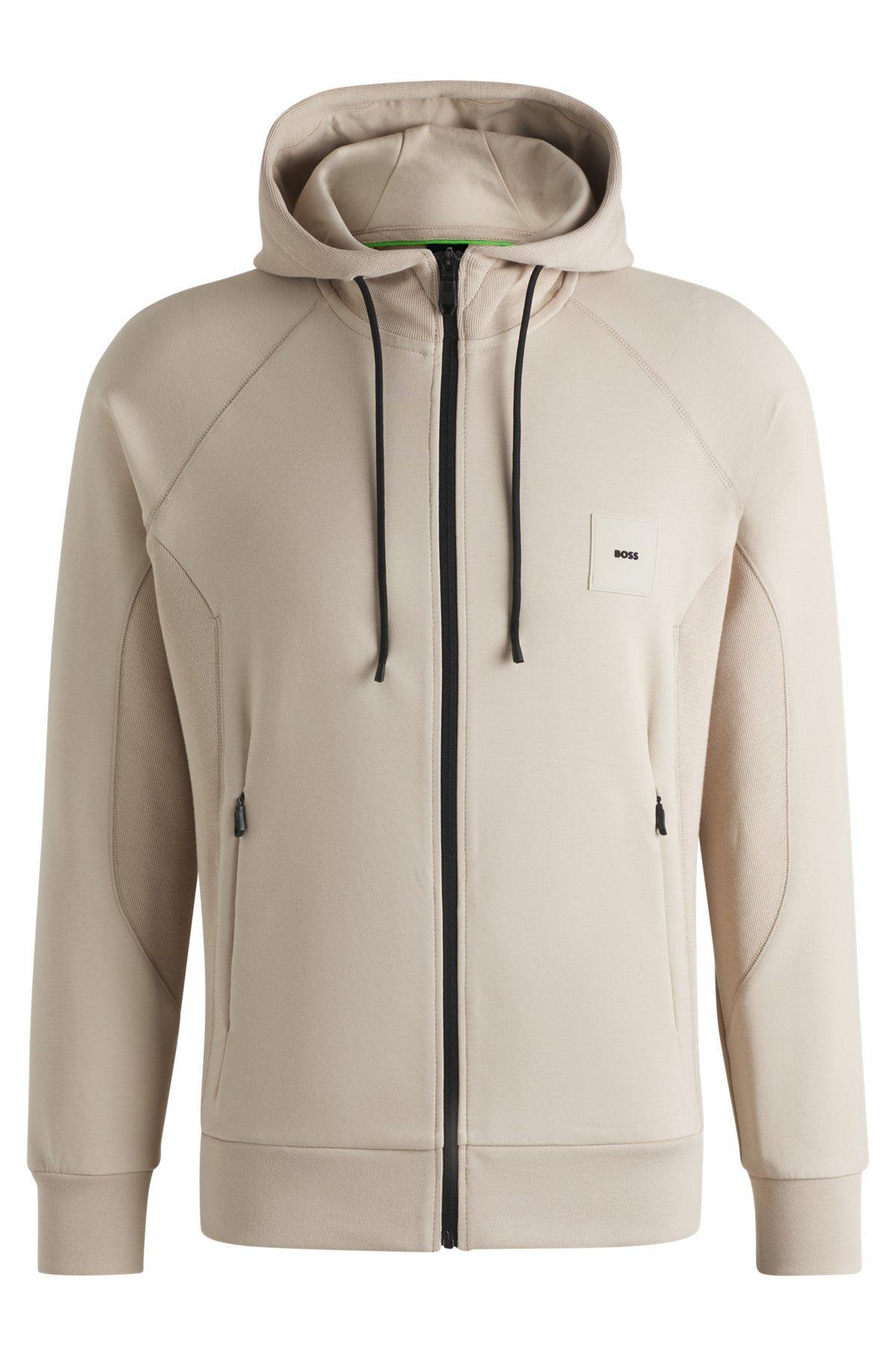 Zip-up hoodie with logo patch Product Image