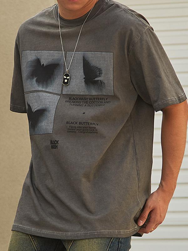 Men's Butterfly Graphic Oversized Short Sleeve Tee Product Image