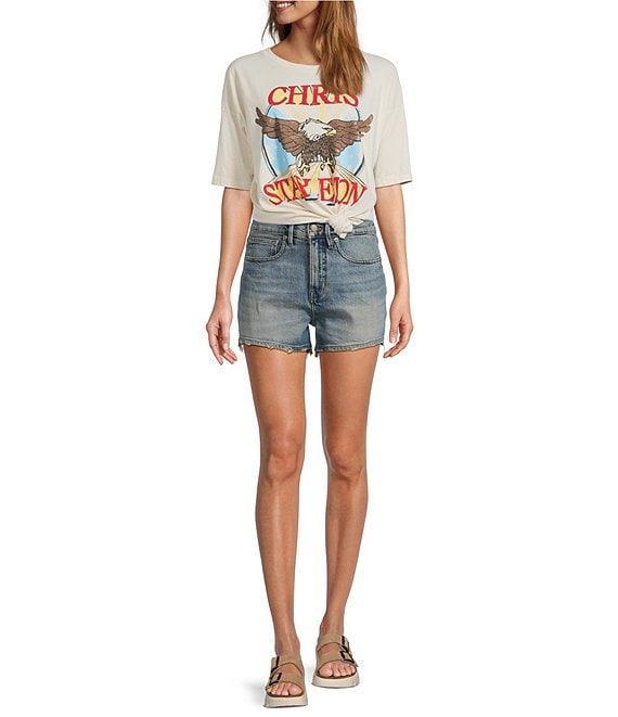 Daydreamer Knit Eagle Crew Neck Short Sleeve Tee Product Image