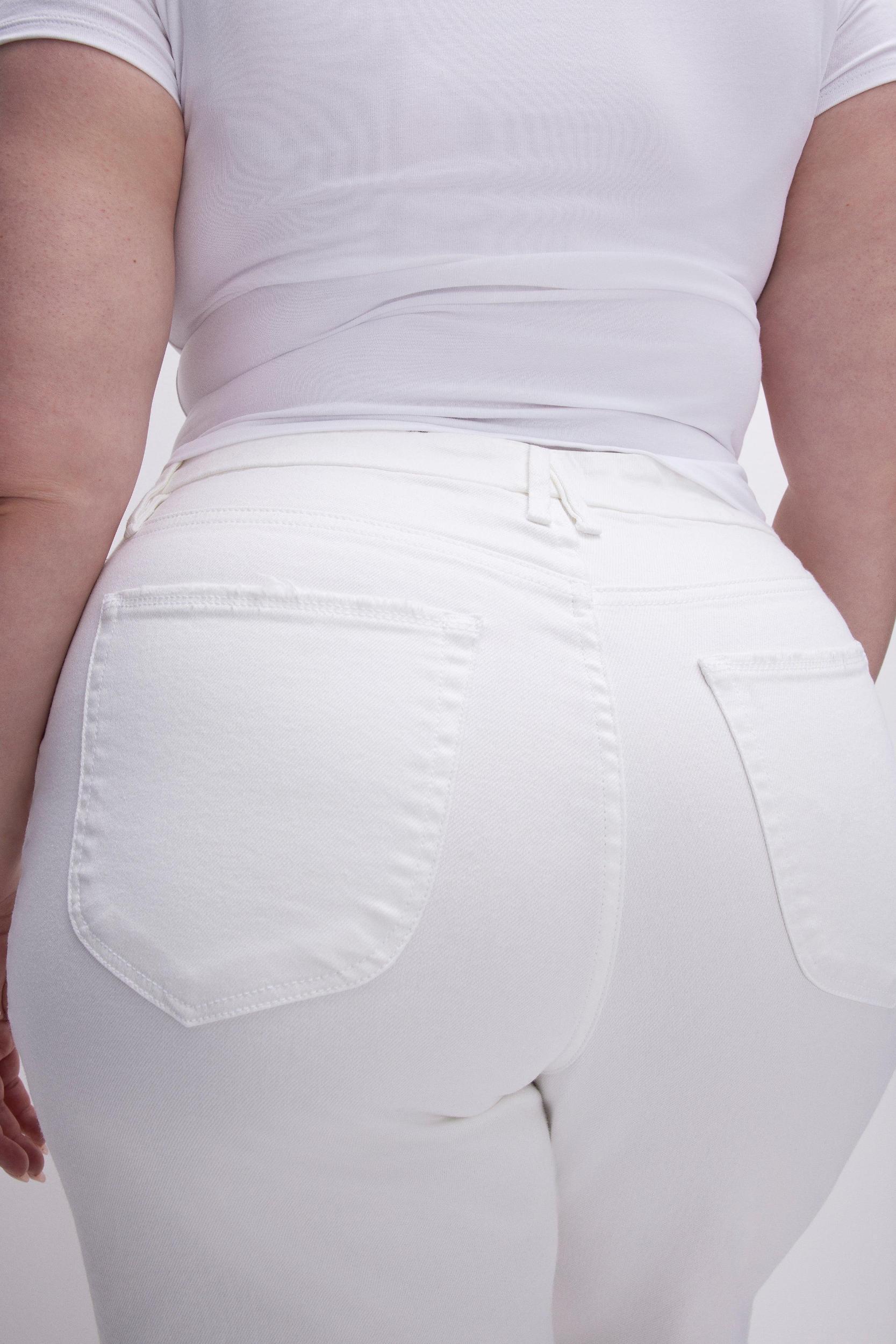 GOOD WAIST CROPPED PALAZZO JEANS | WHITE001 Product Image