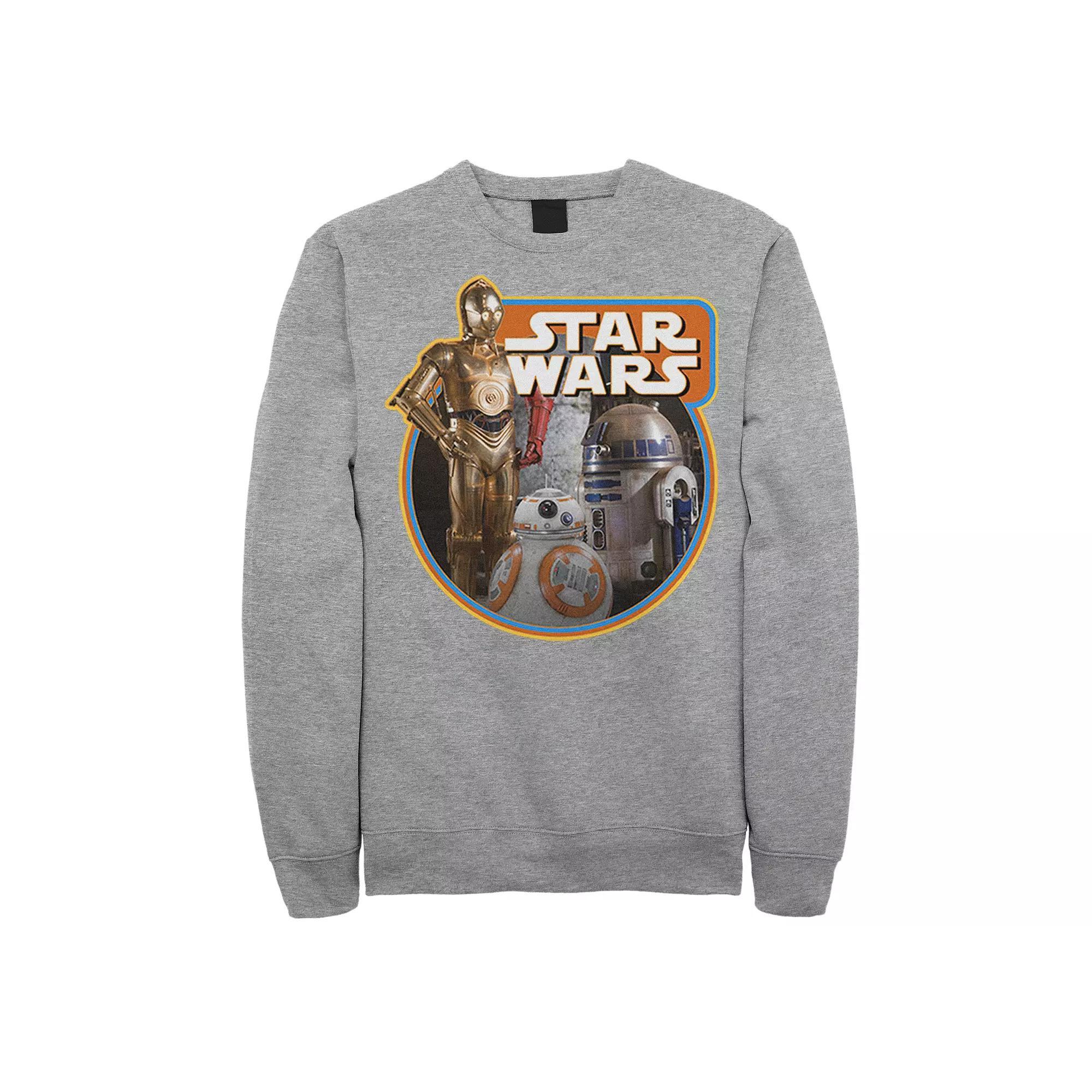 Men's Star Wars Droids Sweatshirt, Size: Medium, Athletic Grey Product Image