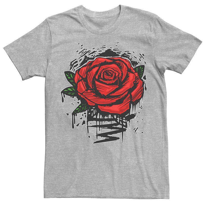 Men's Rugged Rose Drip Graphic Tee, Size: XS, Athletic Grey Product Image