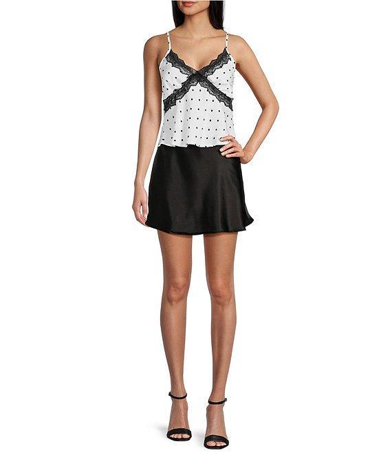 Evolutionary Sleeveless V-Neck Polka Lace Cami Top Product Image