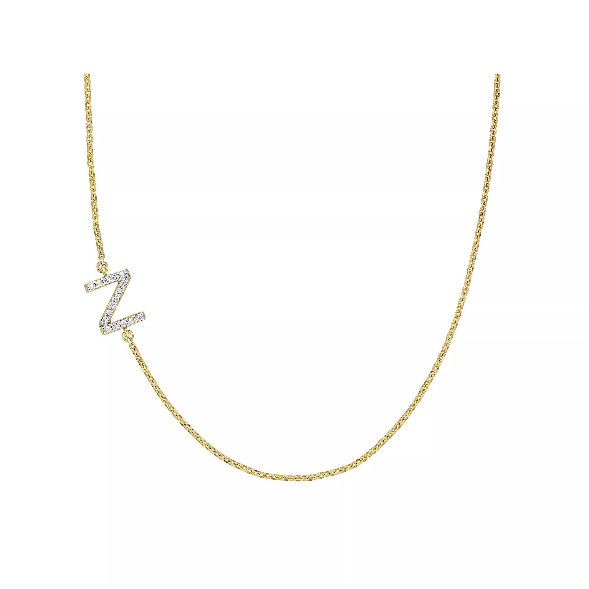 Stella Grace 14k Gold Diamond Accent Initial Necklace, Women's, Size: 18" Product Image