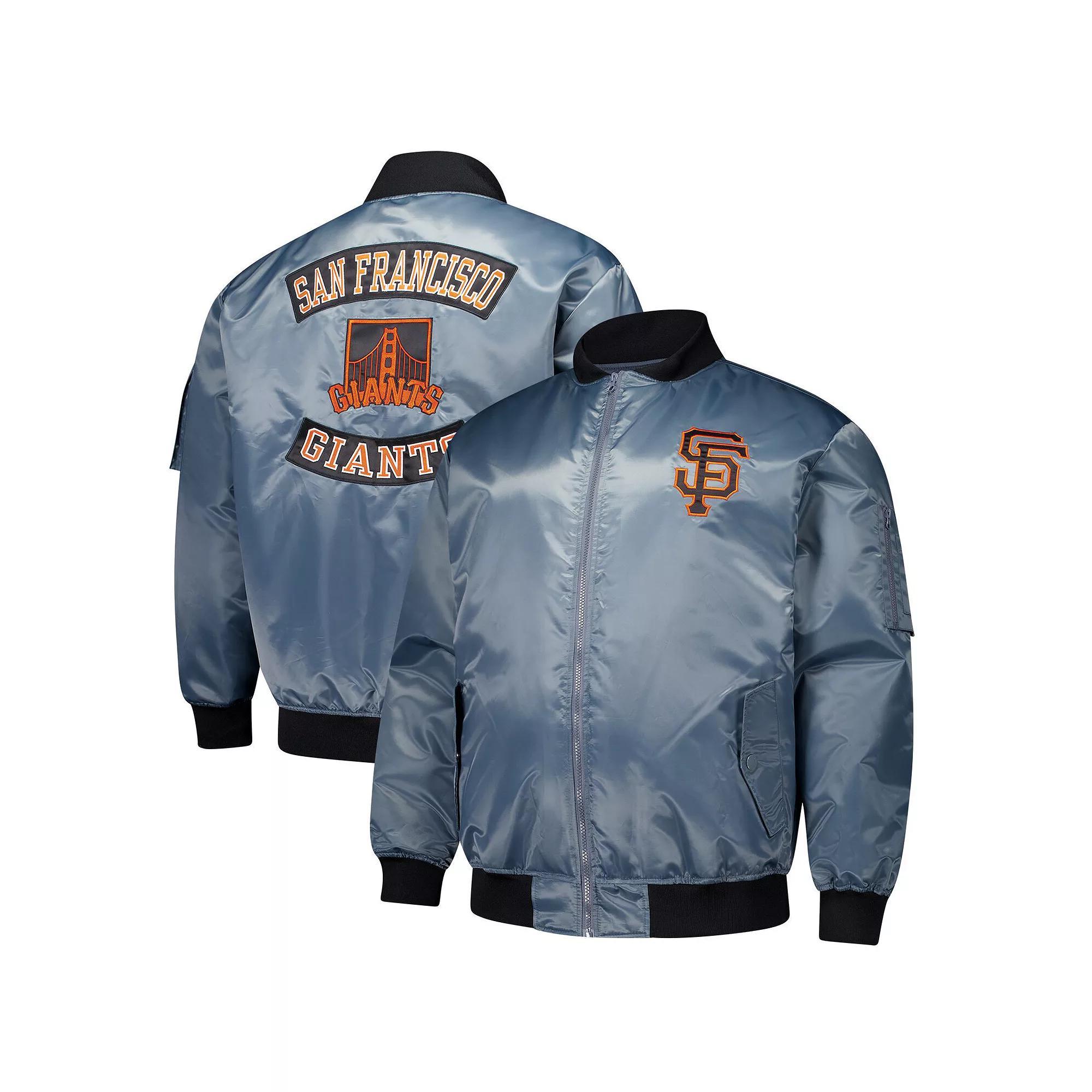 Men's Profile Charcoal San Francisco Giants Big & Tall Full-Zip Bomber Jacket, Size: 3XLT Product Image