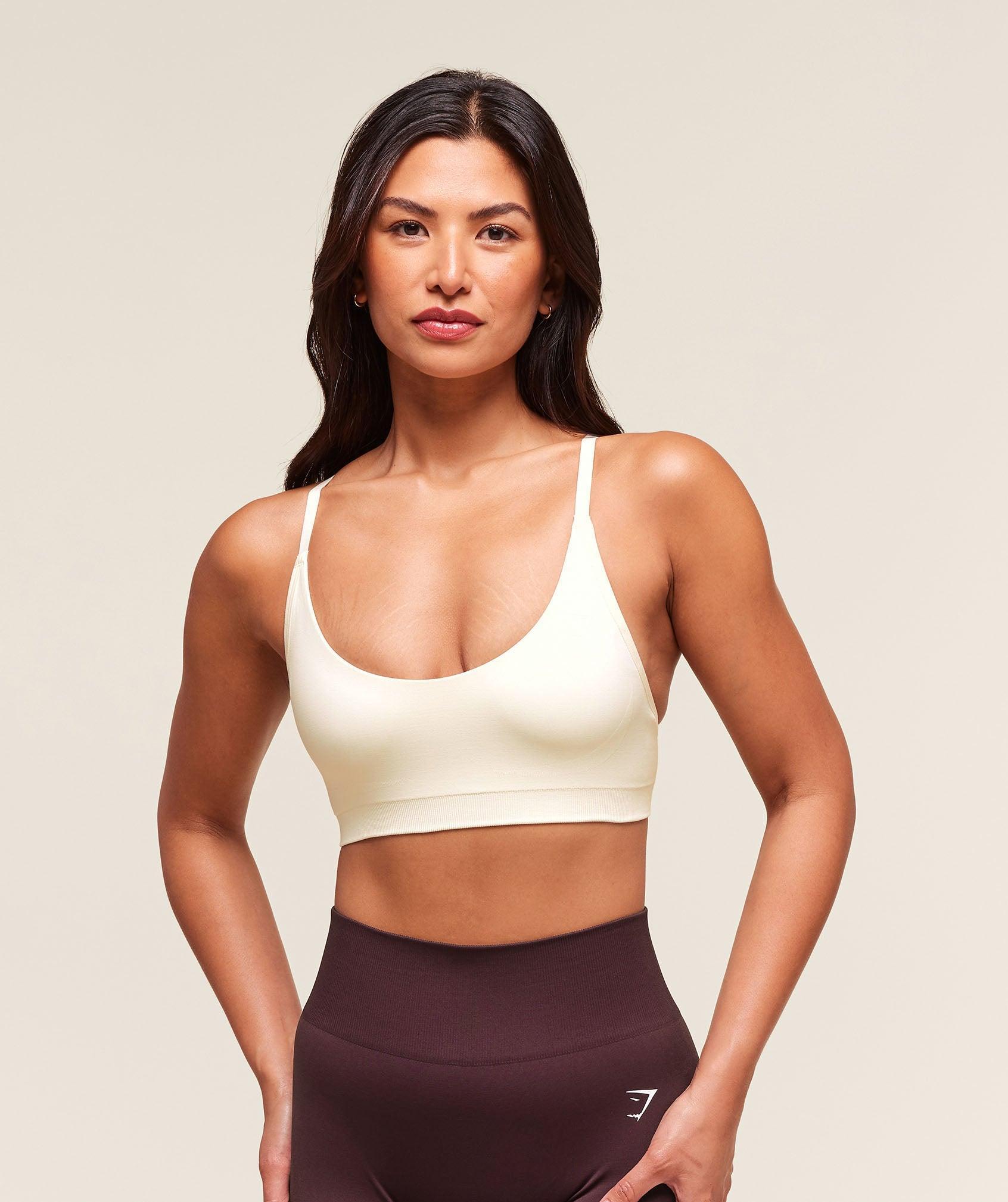 Gymshark Everyday Seamless Racerback Sports Bra - Soft White Female Product Image