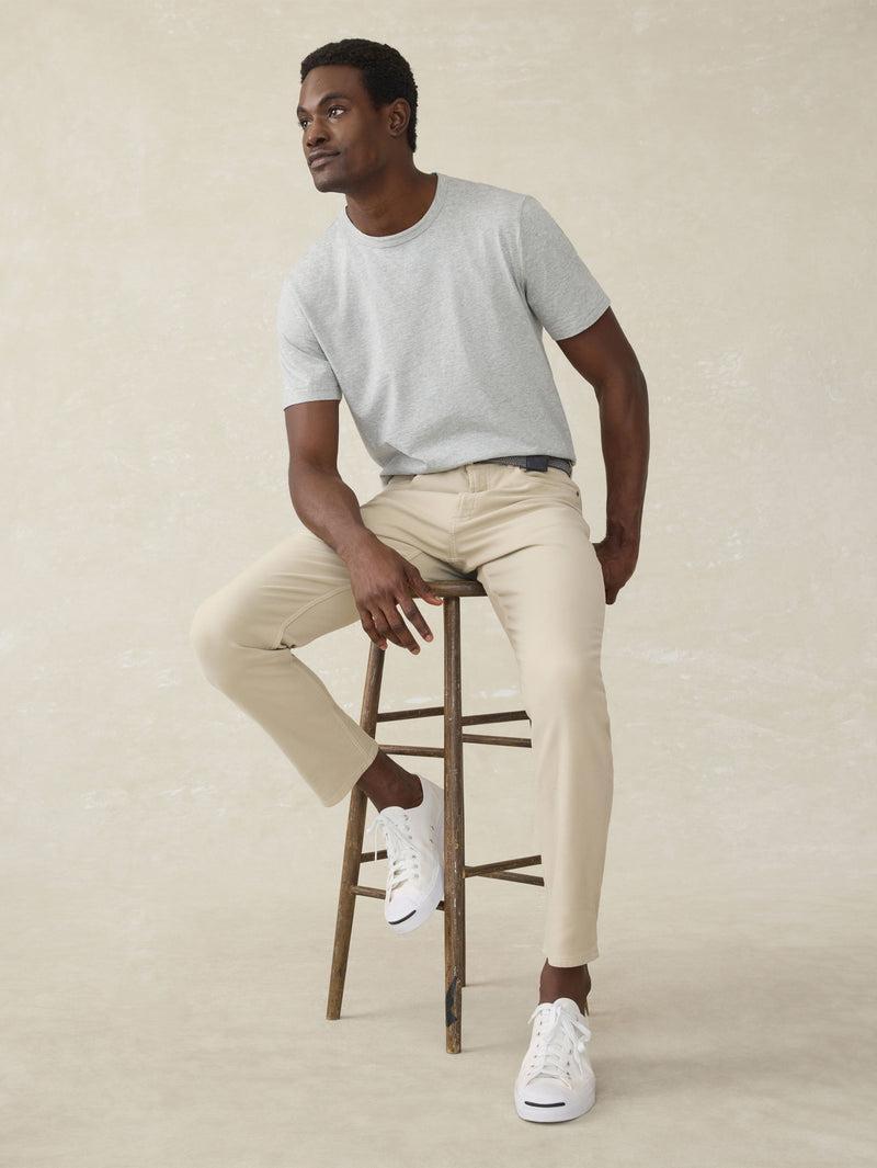 Stretch Terry 5-Pocket Athletic Fit Pant - Stone Product Image