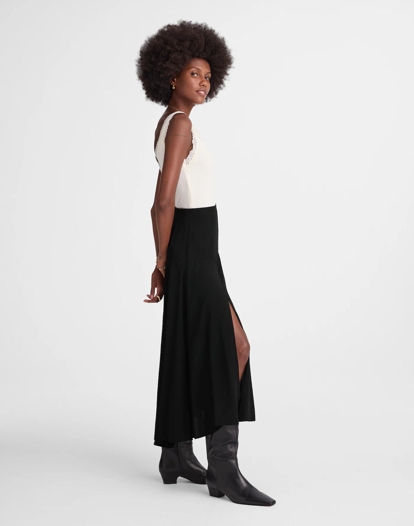 Circle Midi Skirt in Crêpe de Chine Product Image