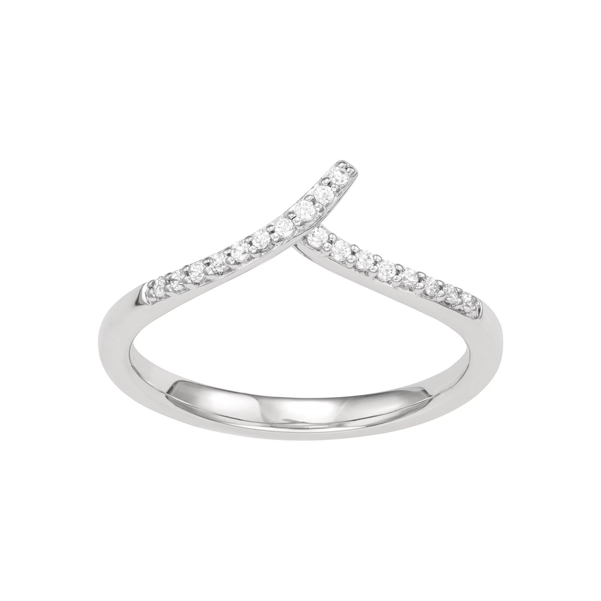 Sterling Silver 1/8 Carat T.W. Diamond Ring, Women's, Size: 7 Product Image