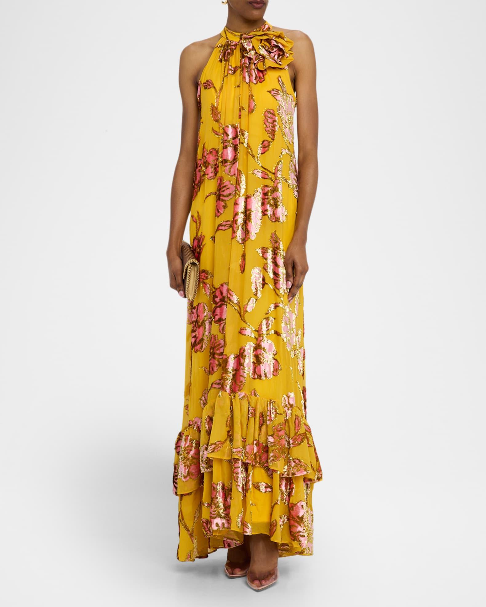 Fil Coupe Tiered Halter Maxi Dress Product Image