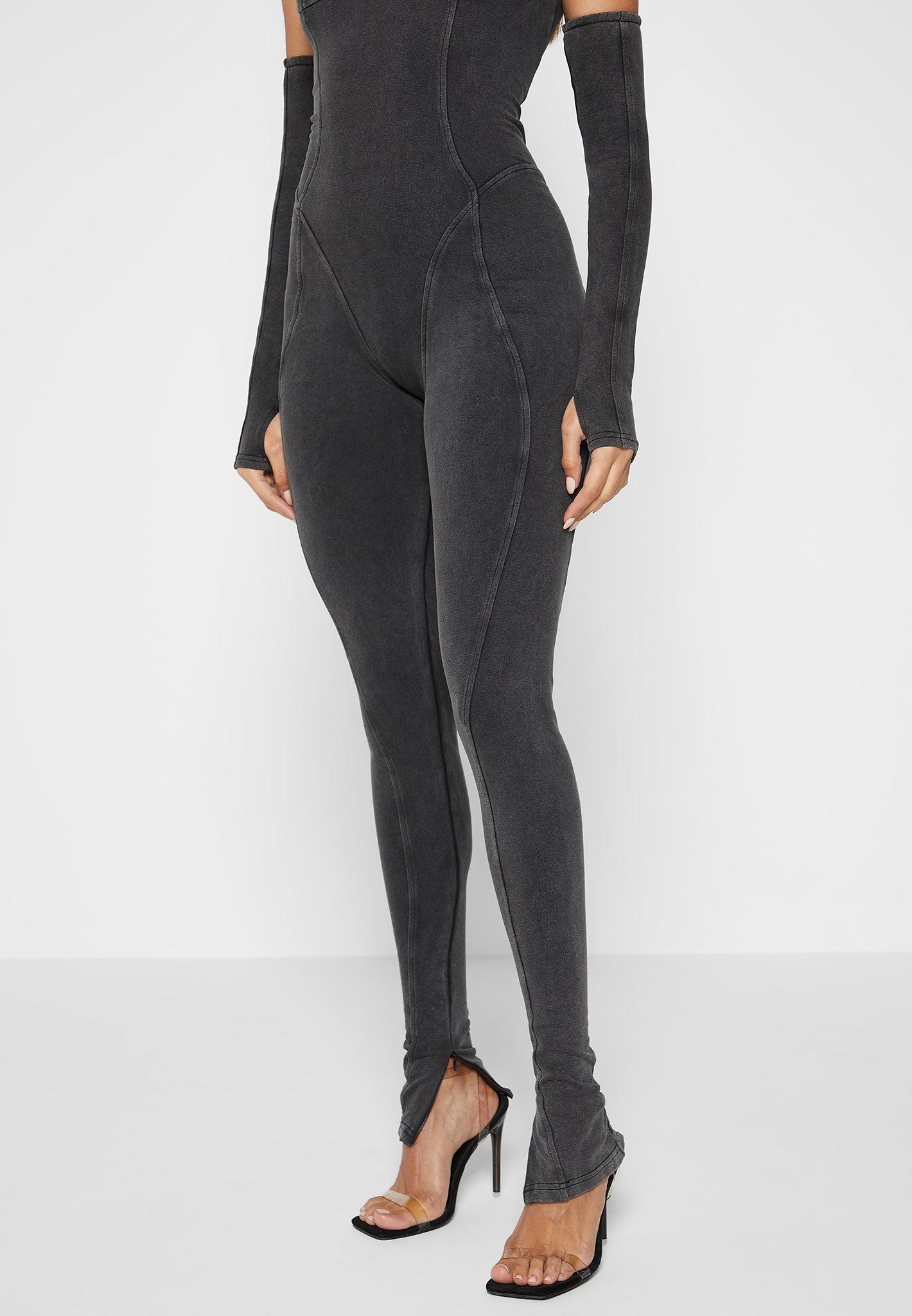 Cap Sleeve Contour Jumpsuit - Washed Grey Female Product Image