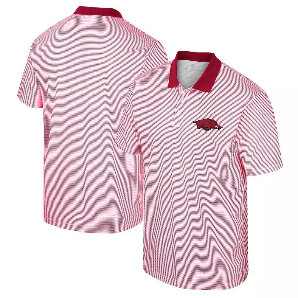 Men's Colosseum White/Maroon Arizona State Sun Devils Print Stripe Polo, Size: 3XL Product Image