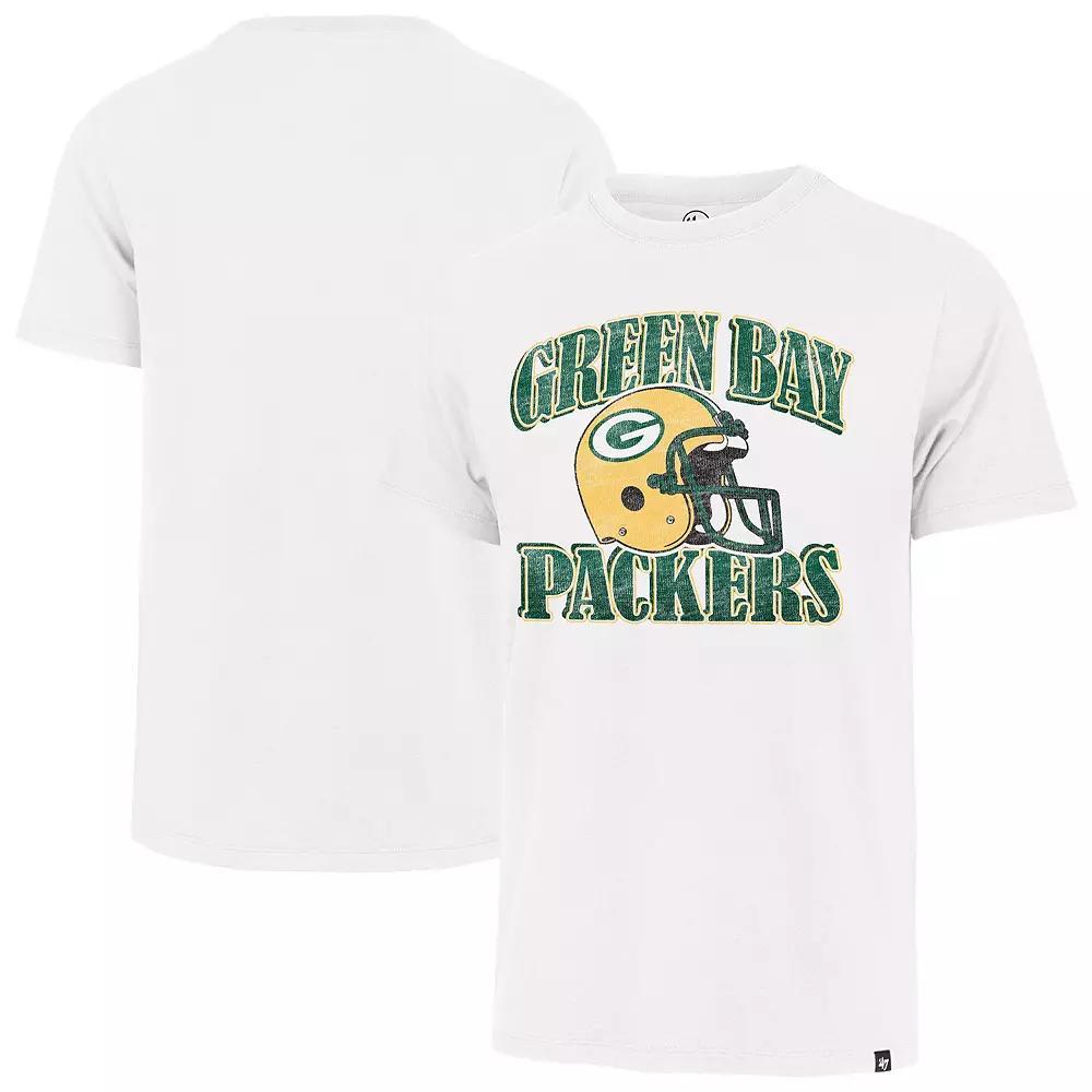 Men's '47 Cream Green Bay Packers Overrun Franklin Throwback T-Shirt, Size: Medium, White Product Image
