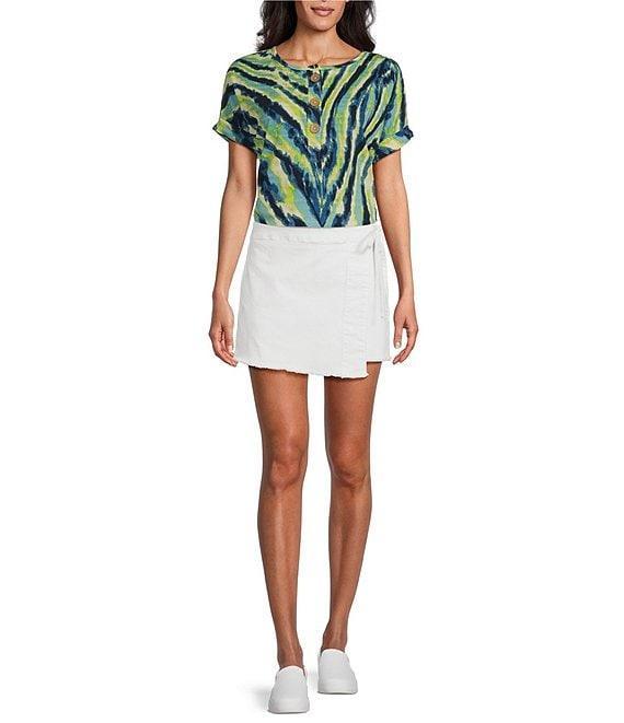 Westbound Tie Wrap Fray Hem Skort Product Image
