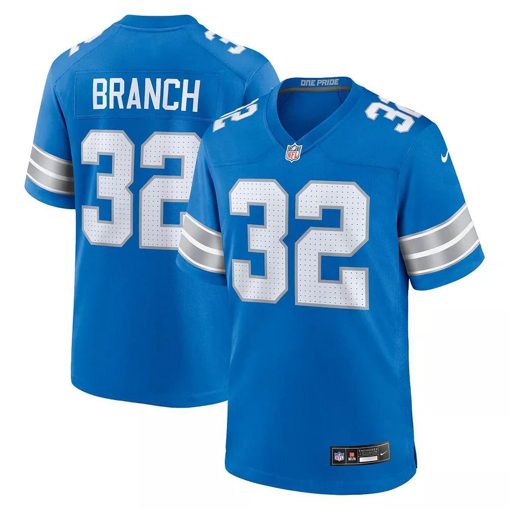 Men's Nike Brian Branch Blue Detroit Lions Game Jersey, Size: 2XL Product Image
