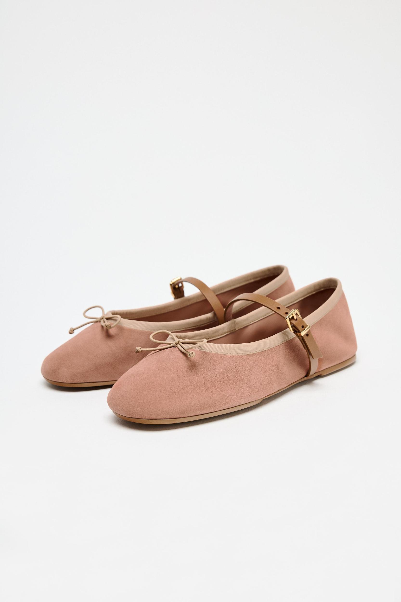 SUEDE MARY JANE FLATS Product Image