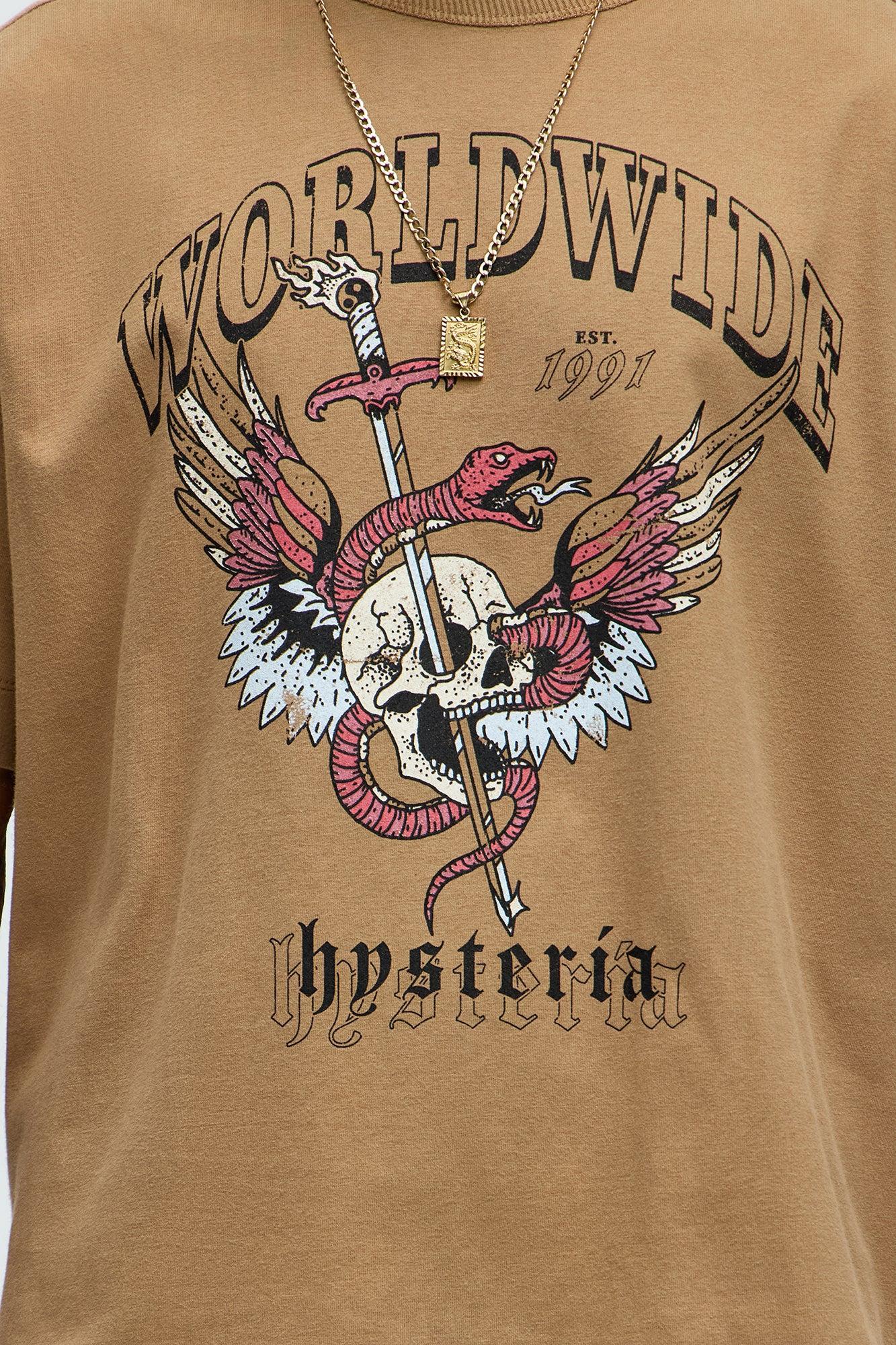 Worldwide Hysteria Oversized Short Sleeve Tee - LightBrown Male Product Image