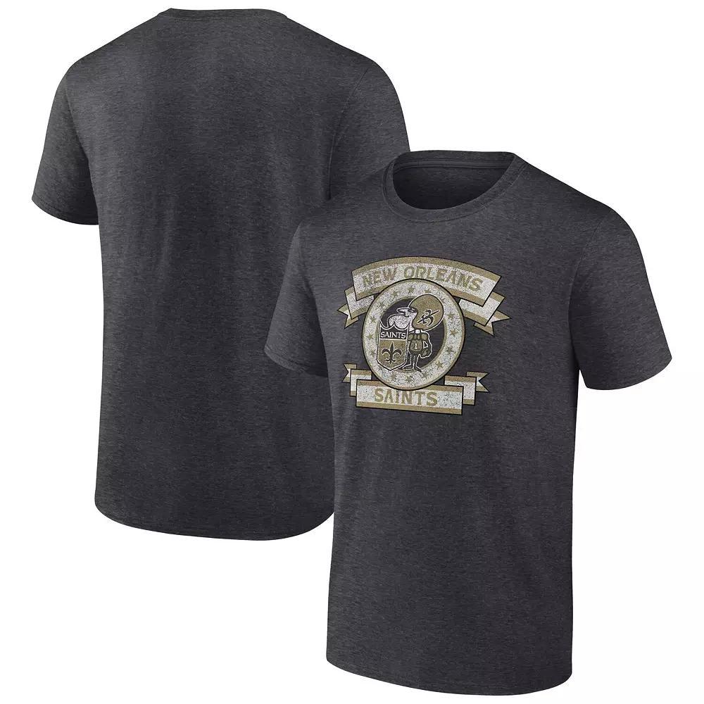 Men's Fanatics Heather Charcoal New Orleans Saints Wingback Carry T-Shirt, Size: Medium Product Image