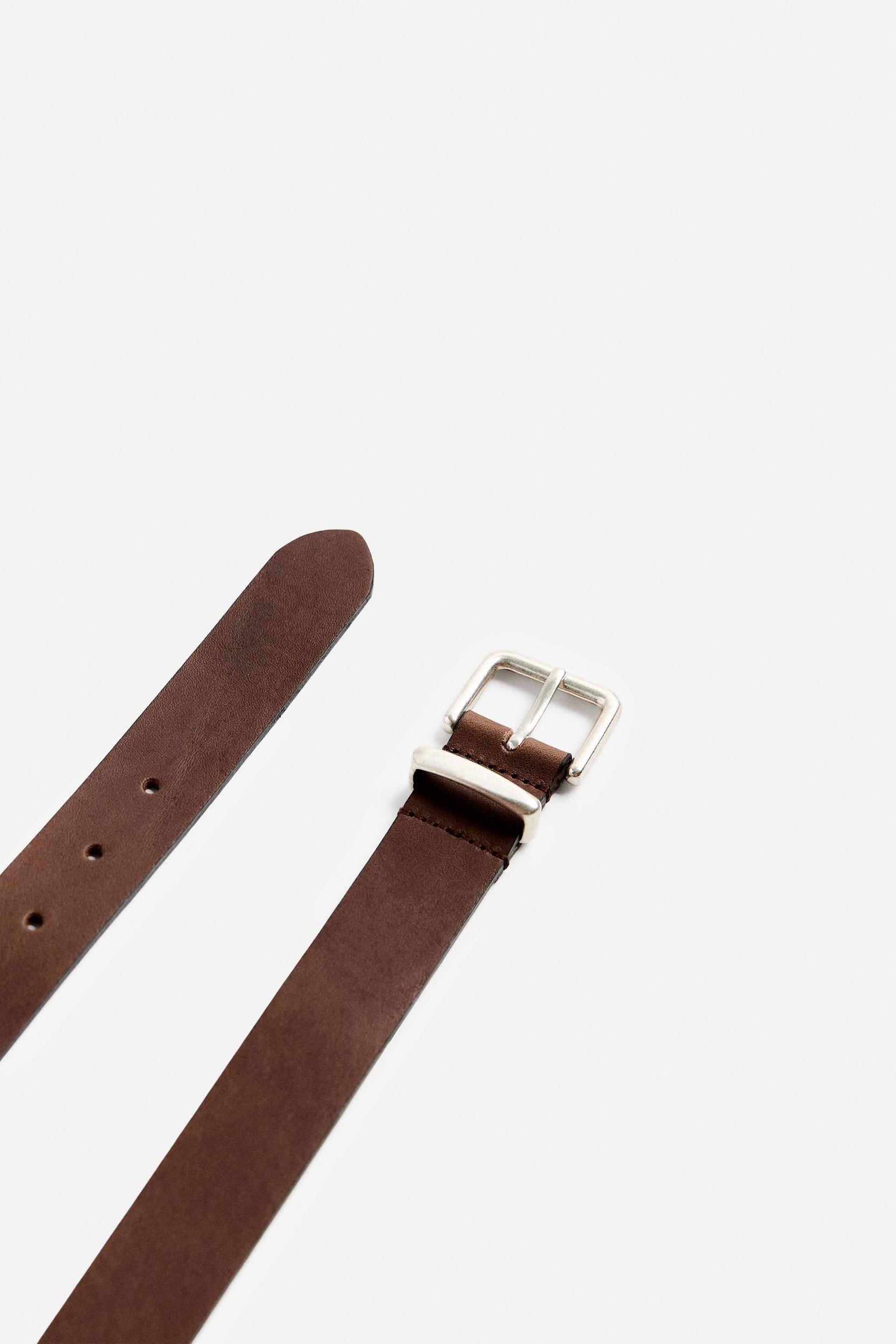WASHED EFFECT LEATHER BELT Product Image