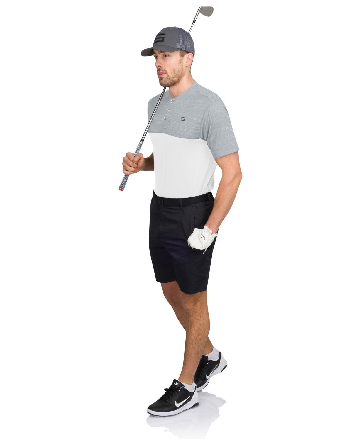 Three Sixty Six Two Tone Collarless Golf Polo Product Image
